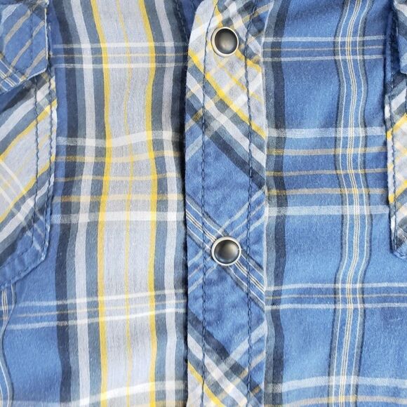 Realtree Blue Plaid Mens Large Snap Button Up Shirt Long Sleeve - Picture 8 of 8